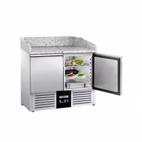 Commercial Pizza Prep Counter - Granite Top PREMIUM - 935x700mm - with 2 doors