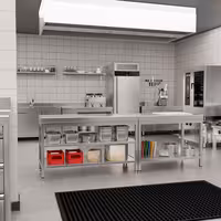 طاولة عمل ستانلس ستيل PREMIUM - 1000x600mm - مع رف سفلي