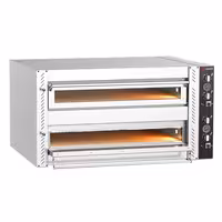 Electric Deck Pizza Oven - Twin Deck - Refractory Stone Deck - 9+9 x Ø 30cm (12") - Mechanical Controls - up to 450°C