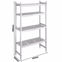 وحدة رفوف ألمنيوم - بداية - 952x1800mm - عمق: 360 mm - 4 رفوف - الحمولة: 600 kg