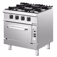 Plynový sporák - 32 kW - 4 hořáky - vč. plynové trouby statické - 6 kW