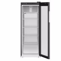 LIEBHERR | Szafa chłodnicza PERFORMANCE – 347 L – od +1 do +15 °C – z wnętrzem z tworzywa sztucznego i 1 drzwiami szklanymi – czarna