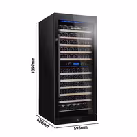 Commercial Wine Fridge - Stainless Steel - Dual Zone - 350L - max. 116 bottles