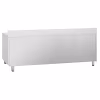 Stół chłodniczy barowy do napojów Premium PLUS – 2452 x 600 mm – z 4 drzwiami szklanymi i rantem