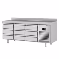 Commercial Counter Fridge PREMIUM PLUS - 1960x700mm - with 9 drawers [1/3] - with upstand - capacity 465 litres