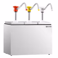 Sos/dispenser – 3 x 2,5 litre – izljev otporan na kapanje – uključuje stalak od nehrđajućeg čelika
