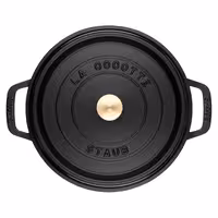 STAUB | Cocotte Round Enamelled Cast Iron Casserole Dish – Ø 180 mm – Black