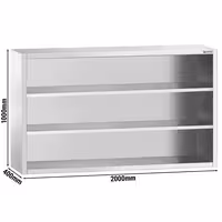 خزانة حائط ستانلس ستيل PREMIUM - 2000x400mm - بدون باب انزلاقي - بدون باب ذو أجنحة - ارتفاع 1000 mm
