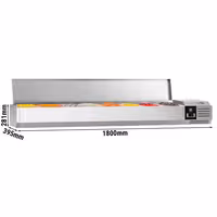 Countertop Prep Well / Refrigerated Topping Unit PREMIUM - 1800x395mm - 8x GN 1/3