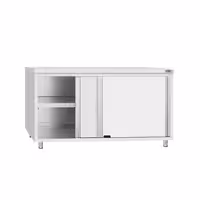 Armário de Trabalho em Aço Inoxidável ECO - 1600x700mm - com portas de correr