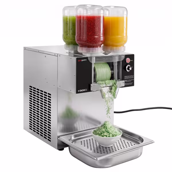 Máquina de Bingsu Profissional / Neve de Gelo - 120 kg/24h - 4x 2,5 Litros - Aço Inox