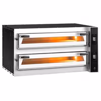Electric Deck Pizza Oven - Twin Deck - Refractory Stone Deck - 6+6 x Ø 35cm (14") - 230V 3 Phase - Touchscreen Controls - up to 400°C
