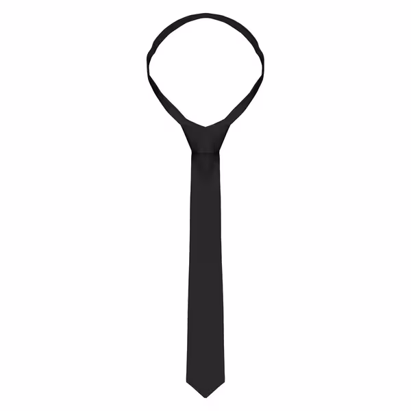 (5 pieces) KARLOWSKY | Slim Uniform Tie – Black - 148 x 6.5 cm - 95°C washable - Easy-care