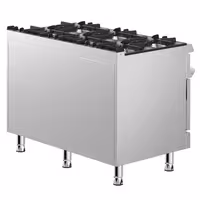 Cocina a gas - 49kW - 6 fuegos - con horno de gas estático - 10kW