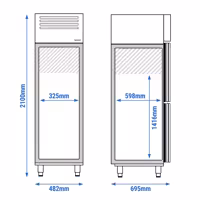 Szafa mroźnicza Premium PLUS – stal nierdzewna – GN 1/1 – 325 L – z 2 półdrzwiami