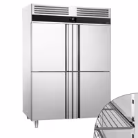 Szafa mroźnicza PREMIUM – stal nierdzewna – GN 2/1 – 1400 L – z 4 półdrzwiami