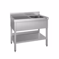 Sudoper ECO - 1000x700 mm - s donjom policom - s 1 koritom - korito desno - inox