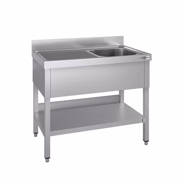 Sudoper ECO - 1000x700 mm - s donjom policom - s 1 koritom - korito desno - inox