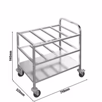 Kolica za posluživanje - 815x530 mm - s 2 polica za 12 GN 1/6 posuda po razini