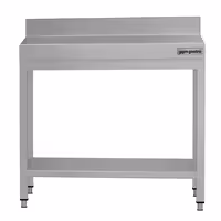 طاولة عمل ستانلس ستيل ECO - 700x600mm - مع رف سفلي & حاجز خلفي