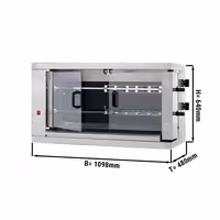 Commercial Electric Chicken Rotisserie Oven - 9.6kW - with 2 Skewers for up to 12 chickens