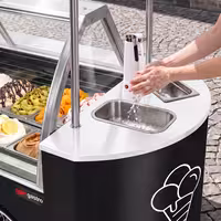 Ice Cream Cart - 2146mm - with sink - for 9 x 5 litres Napoli pans