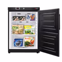 (2 szt.) Szafa mroźnicza magazynowa mini ECO – 200 L – z 1 drzwiami – wewnętrzna strona drzwi z tworzywa sztucznego – czarna