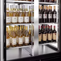 Commercial Panoramic Wine Fridge / Cheese Display Fridge - Stainless Steel - Single Zone - 450L - max. 128 bottles