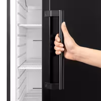 Szafa chłodnicza magazynowa ECO – 600 L – z 1 drzwiami – wewnętrzna strona drzwi z tworzywa sztucznego – czarna