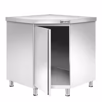 Ruostumaton kulmatyökaappi PREMIUM - 1000x1000 mm - saranaovet