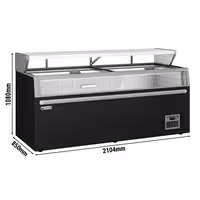 Kabinet zamrzivača za supermarket – 2104 mm – 646 litara – s 2 klizna vrata – crna