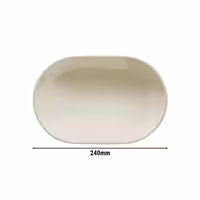 (12 pcs) TEOS | Platter - oval - Porcelain - 240x240mm - Cream