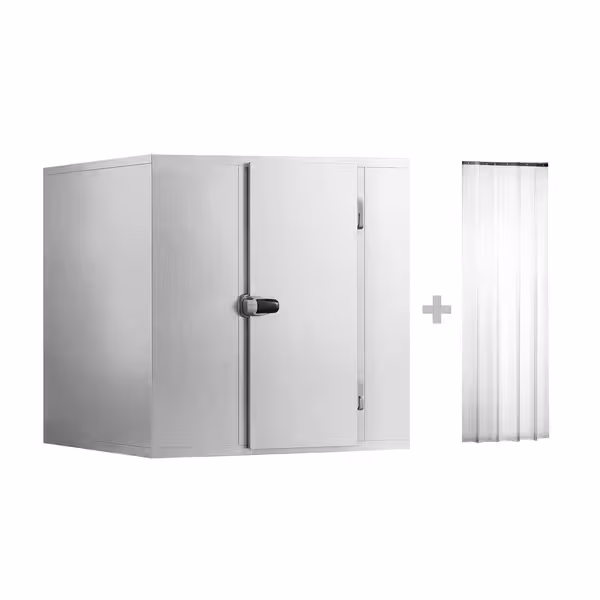 Cameră frigorifică de congelare din oțel inoxidabil - 1800x1200 mm - 2,65 m³ - cu perdea cu benzi PVC