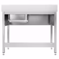 Sudoper PREMIUM - 1000x600 mm - s donjom policom - s 1 koritom - korito desno - inox