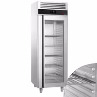 Szafa chłodnicza PREMIUM – stal nierdzewna – GN 2/1 – 700 L – z 1 drzwiami szklanymi – z izolacją 85 mm