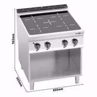 staklokeramički štednjak - Linija 900 - 800x900x965 mm - 16 kW - 4 ploče - samostojeći