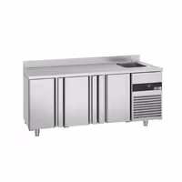 Rashladni pult PREMIUM - 1900x700 mm - 420 l - Ventilirano hlađenje - s 3 vrata - s 1 korita - Leđni podignuti rub