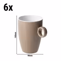 (6 kom) BART COLOUR CAFE - Šalica za kavu - 230 ml - Smeđa