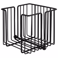 (6 adet) Peçetelik - URBAN - Metal - yaklaşık 120 kokteyl peçetesi - 190x190x180mm - Siyah - ağırlık çubuğu dahil