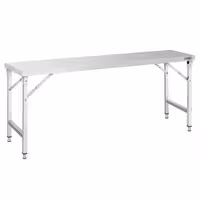 Paslanmaz Çelik Çalışma Tezgahı - Katlanabilir - 2000x700mm