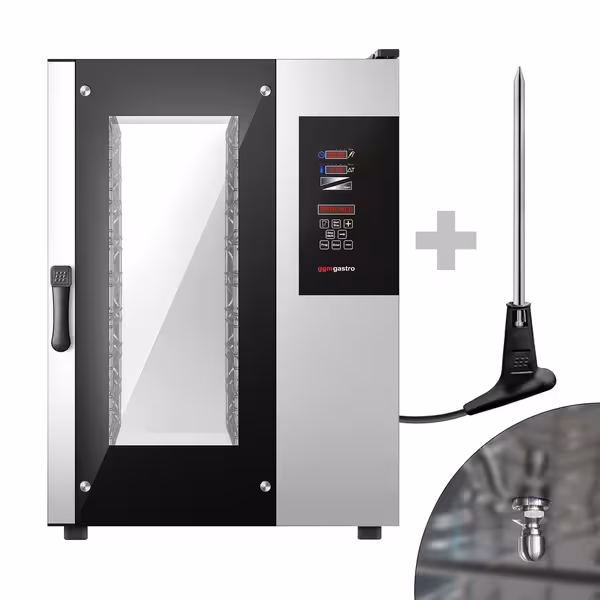 Commercial Electric Combi Oven- Digital Controls - 10x GN 1/1 - incl. Automatic washing system, Core temperature probe, HACCP monitoring, USB