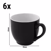 (6 kom) Colors - Šalica za kavu - 140 ml - Crna