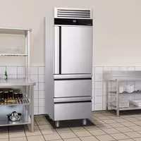 Szafa mroźnicza PREMIUM – stal nierdzewna – GN 2/1 – 700 L – z 1 półdrzwiami i 2 szufladami