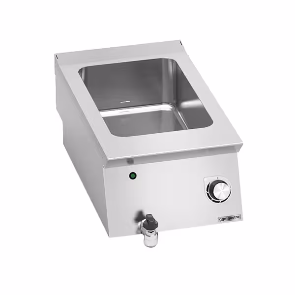 Bain marie – elektromos - 1,2 kW - 1x GN 1/1 - leeresztőcsappal