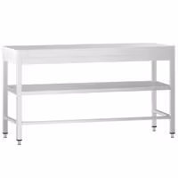 PREMIUM Edelstol-Aarbechtsdësch – 1800 x 800 mm – mat engem Basisregal a Stütz