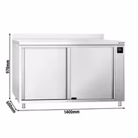 Commercial Hot Cupboard PREMIUM – 1400 × 600 mm – with Upstand & Sliding Doors – Digital