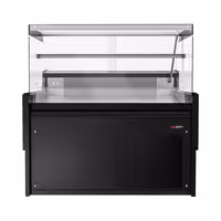 Csemegepult - 1280x975 mm - 120 liter - ventilációs - egyenes frontüveges - fekete - 1 polccal