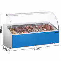 Serve Over Counter - 2506mm - front panel light blue - capacity 512 litres