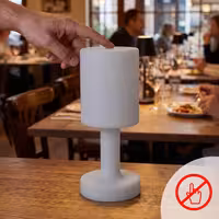 (4 pcs) LED Table Lamp - FINN MINI - Rechargeable - Cordless - 3-step dimmable - Ø120mm - White - with Charging Dock