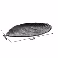 (6 pcs) Tray - GLAMOUR - Melamine - 300x190mm - Height: 15mm - Black